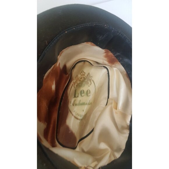 Vintage Lee Ambassador Lee Fur Felt Hat Beaver Finish Dark Green Size 7 - Picture 11 of 12